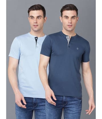 Dollar Cotton Blend Regular Fit Solid Half Sleeves Men's T-Shirt - Multicolor ( Pack of 2 )