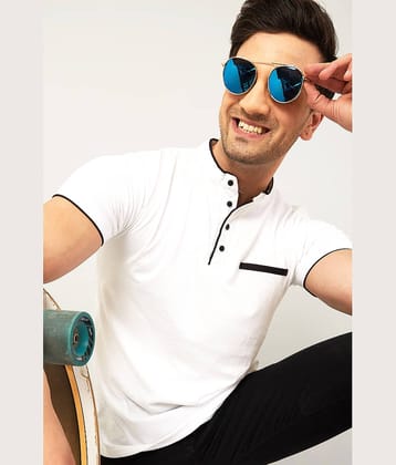GESPO Pack of 1 Cotton Blend Regular Fit Men's T-Shirt ( White )