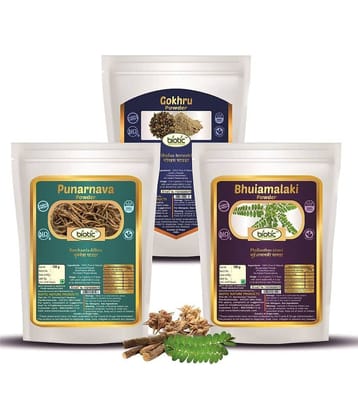 Biotic Gokhru, Punarnava and Bhuiamlaki Powder for Kidney Health (100g each) 300 gm