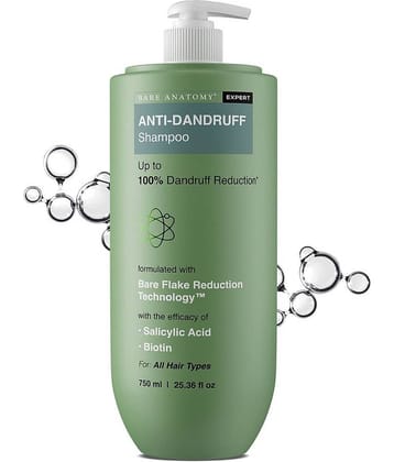 Bare Anatomy Anti-Dandruff Shampoo with Salicylic Acid & Biotin, 750 ml