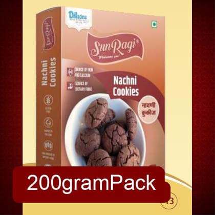 SunRagi Millet Cookies (200g) | Ragi & Jowar Power Cookies | Fiber-Rich Tea-Time Snack