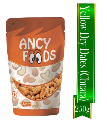 Ancy Peela Chuara 250 Grams Traditional Yellow Dry Dates | Peela Sukha Khajoor Known For Their Natural Sweetness | Widely Used in Indian Kitchens for Sweets, Kheer, and Health Recipes | Gives