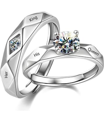 FASHION FRILL - Silver Couple Ring ( Pack of 2 )