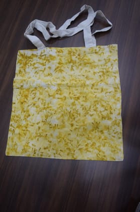 TULIP Traditional Artisians' Upliftment Livelihood Program Reusable Tote Bag, Yellow Floral Pattern, White Handles, Shopping Bag TULIP Traditional Artisians' Upliftment Livelihood Program Reusable Tote Bag, Yellow Floral Pattern, White Handles, Shopping Bag
