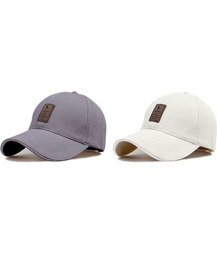 Bolax Pack of 2 cotton Men's Cap ( Grey )