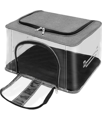 33 L PVC Transparent Moisture Proof Storage box for Clothes Closet Wardrobe Organizer for Clothes with Carry Handle