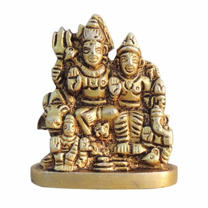 Brass Shiv Parivar God Idol - Lord Shiva Family Religious Statue, Height : 1.5 Inch (BSMAS1045 A)
