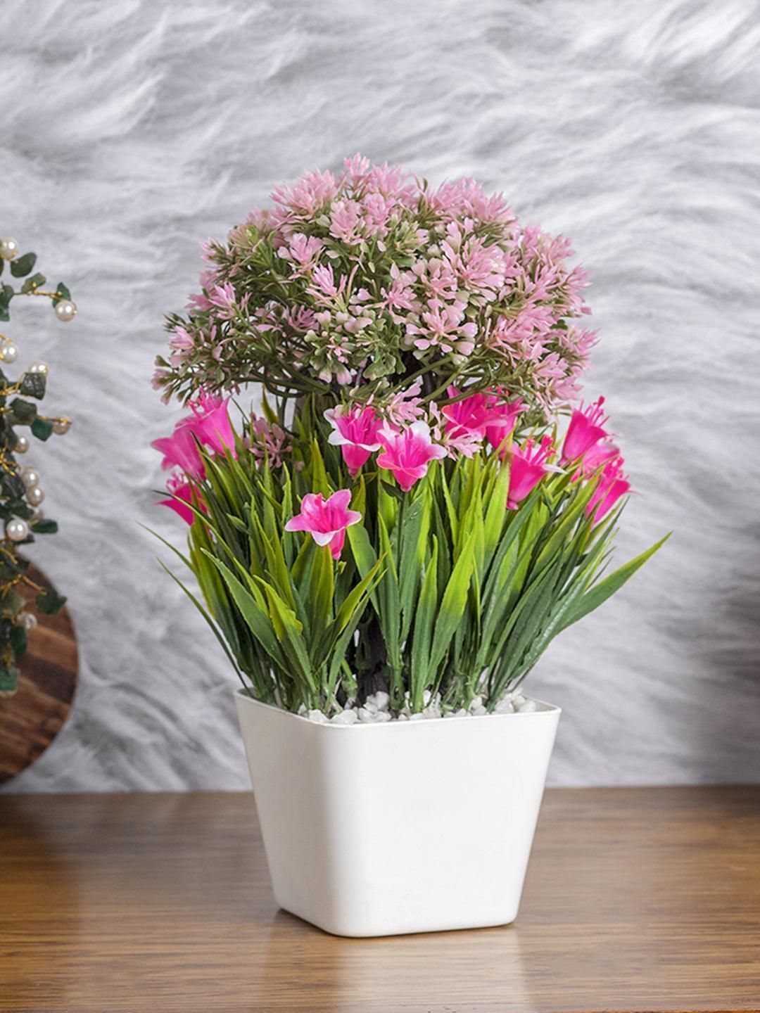 Pink Artificial Flower Pot For Home Decor