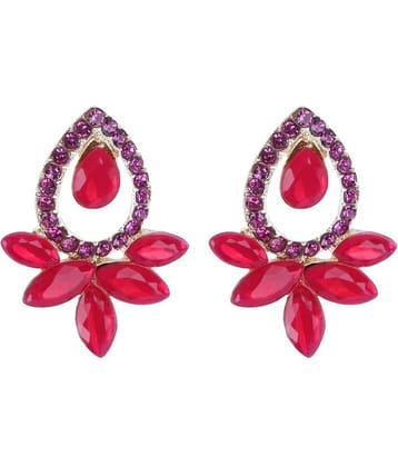 Sunhari Jewels - Red Stud Earrings ( Pack of 1 )