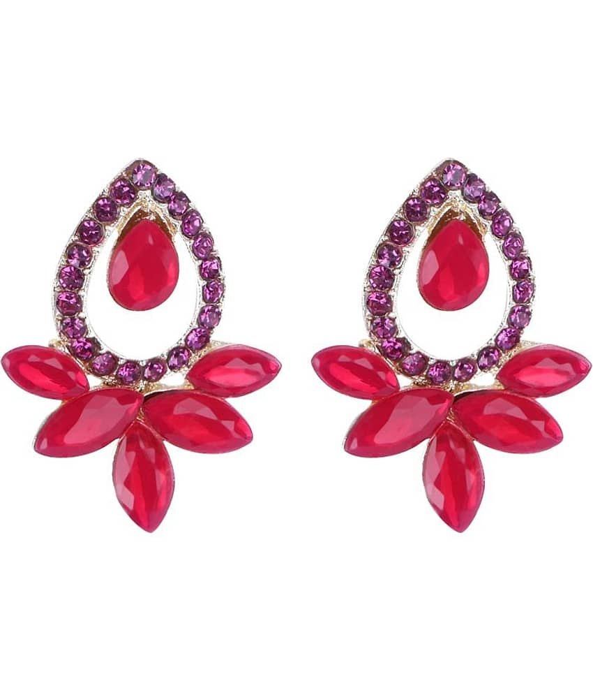Sunhari Jewels - Red Stud Earrings ( Pack of 1 )