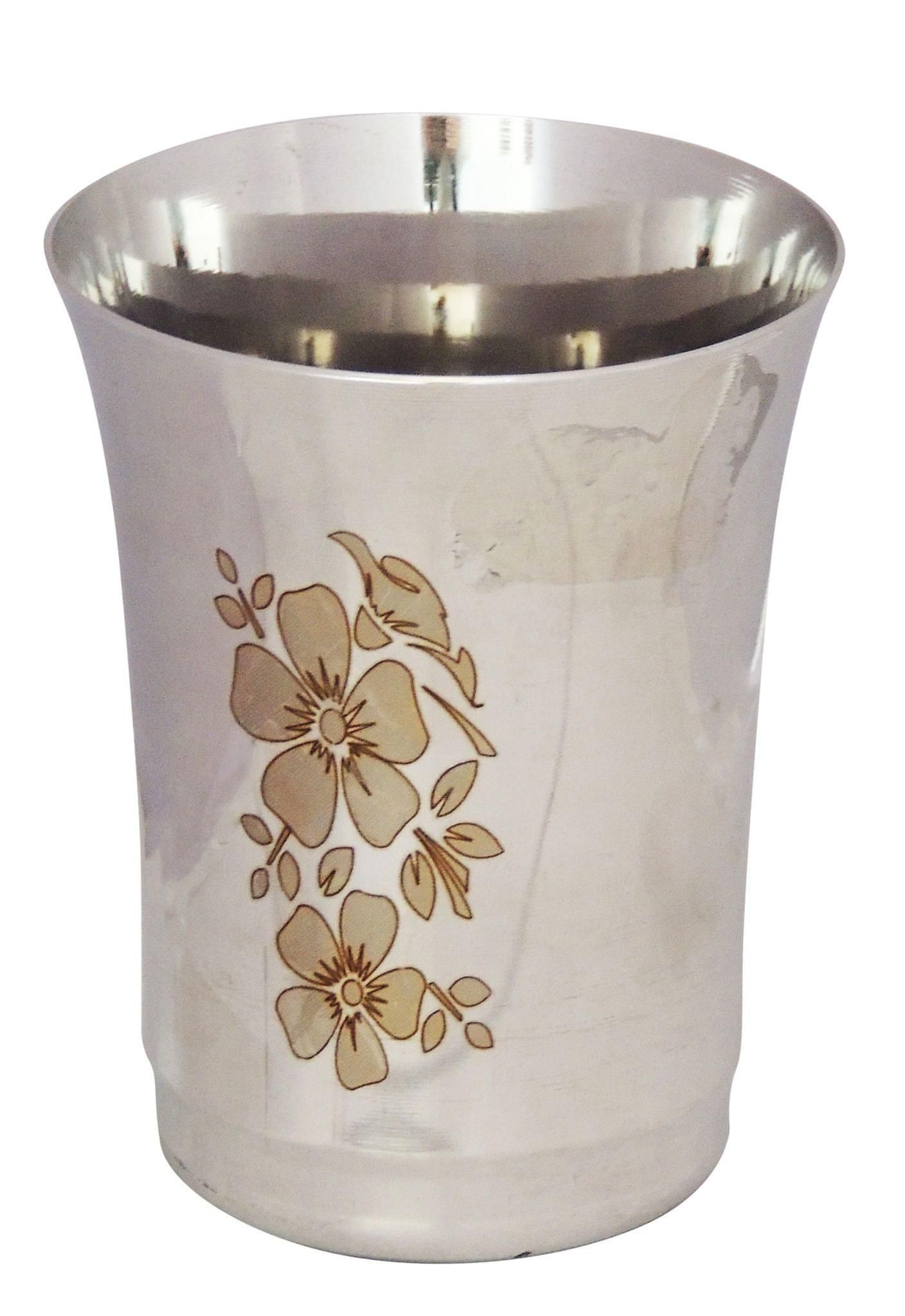 Steel Glass With Lasser Etching 300 Ml - 3.4*3.4*4 inch (S043 A)