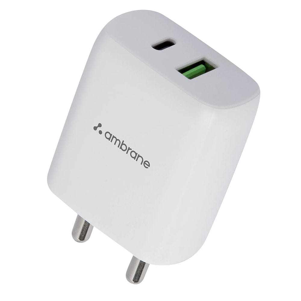 Ambrane Impulz H30 30W C2C Charger with Cable White