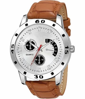 Shivark Brown Leather Analog Men's Watch