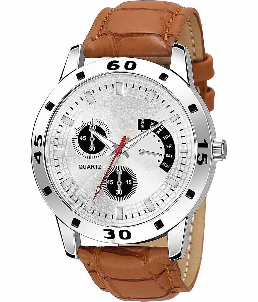 Shivark Brown Leather Analog Men's Watch