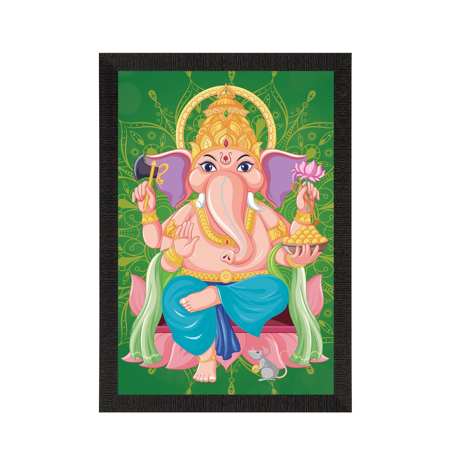Lord Ganesha Satin Matt Texture UV Art Painting