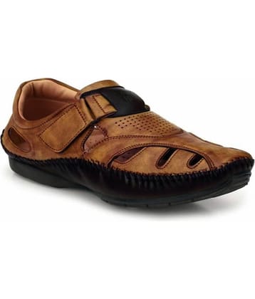 Fashion Victim Tan Faux Leather Sandals