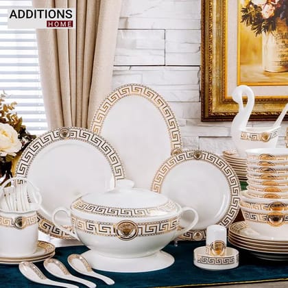Fine Bone China Dinner Set 24K Real Gold Plated 48 PCS.-48 pcs