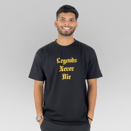 Sidhu Moosewala Legend Never Die Oversized T-Shirt-S / Black / 240 GSM (100% Cotton)
