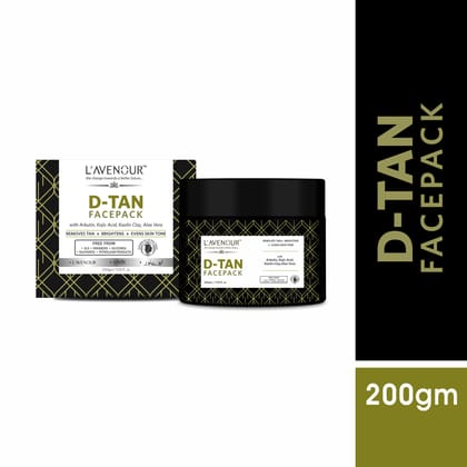 L'avenour D-Tan Face Pack with Aloe Vera For Removes Tan, Brightens & Evens Skin Tone - 200gm