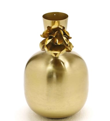 Cocovey Delightful Golden Flower Vase Pack of 1 L 12.97 x W 12.97 x H 19.98 cm