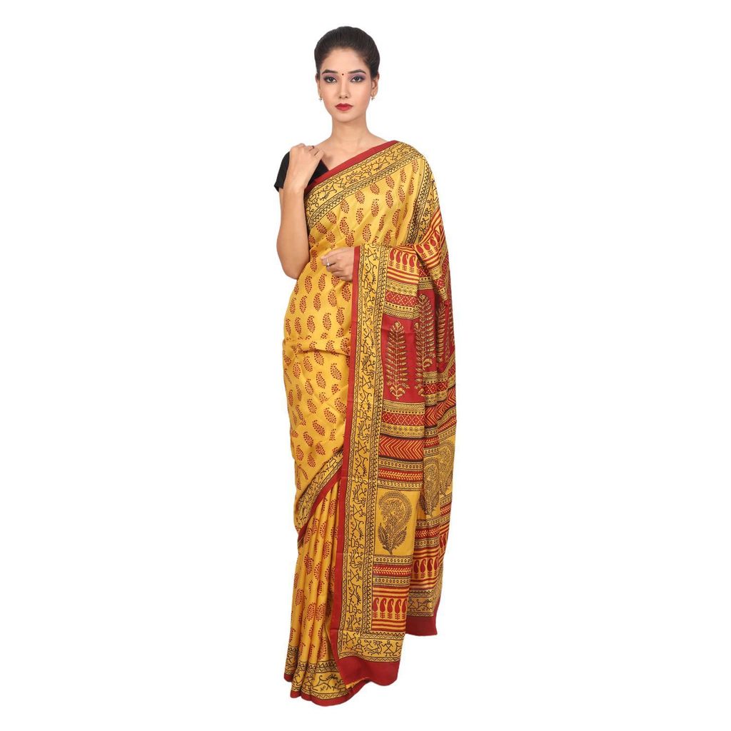 HANDLOOM MULBERRY SILK SAREE WITH BLOUSE (SKU - 3I0107030422 SAREE- 210) - Sarees | Buy online on ZillyBuy