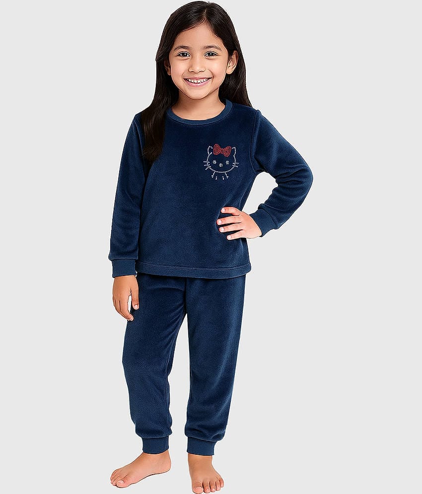 Kuchipoo Pack of 1 Girls Velvet T-shirt & Trackpants ( Maroon )