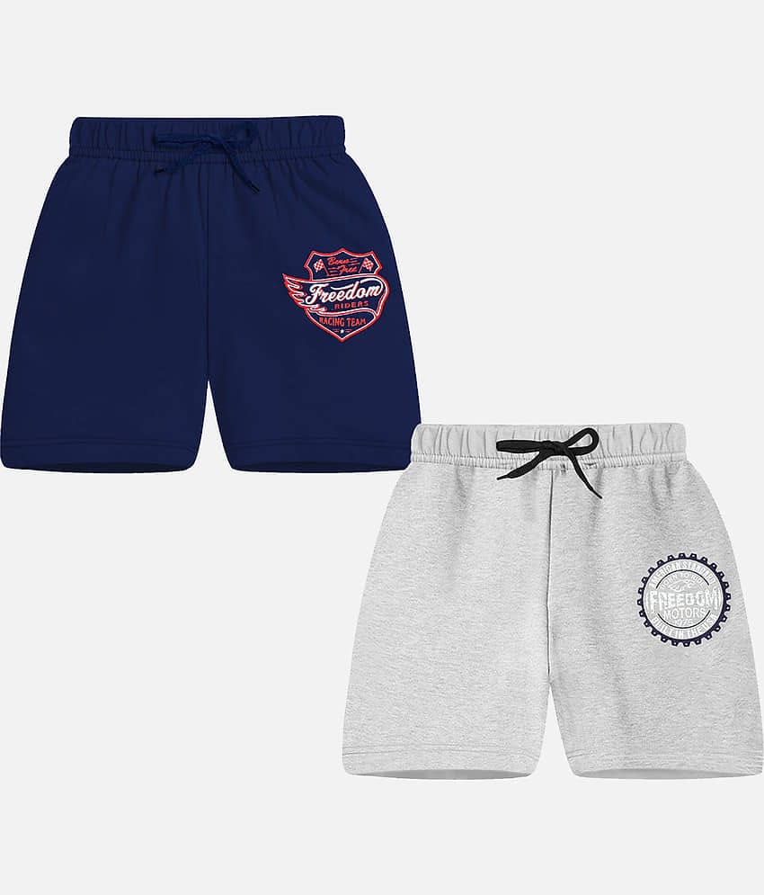 Trampoline Pack of 2 Cotton Shorts For Boys ( Multicolor 2 )