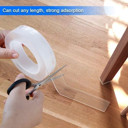 Grip Tape Double-Sided Transparent – Strong Adhesive, Traceless, Removable & Reusable Anti-Slip Tape for Home, Carpet & Phones (3 Meters)