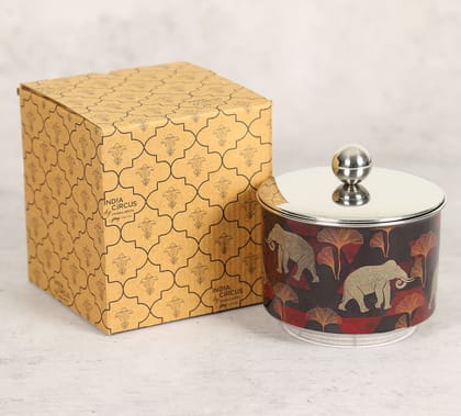 India Circus Gallant Tusker Steel Bowl With Lid