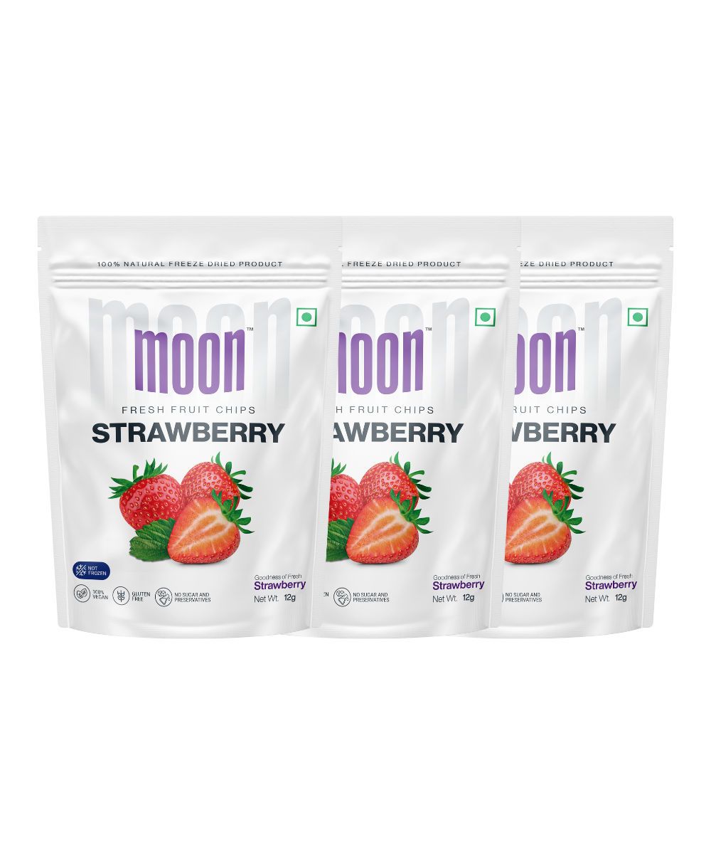 Moon Freeze Dried Strawberry Chips, 12 gm - Pack of 3