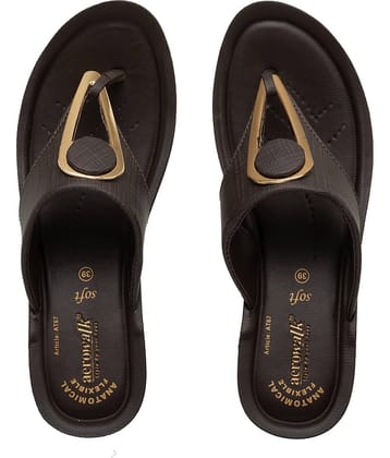Aerowalk - Brown Women's Leather Slipper