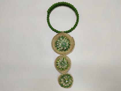 Handmade Jute & Kadam Phool Jewellery Set | Green Handmade Jute & Kadam Phool Jewellery Set | Green