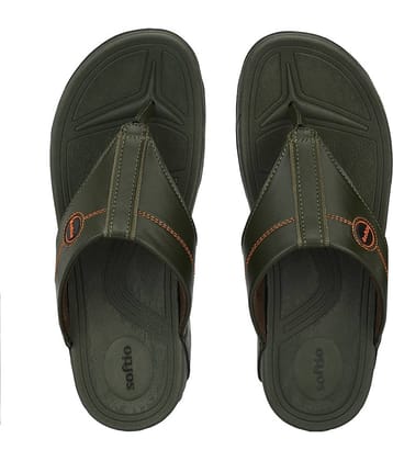 softio - Olive Men's Thong Flip Flop