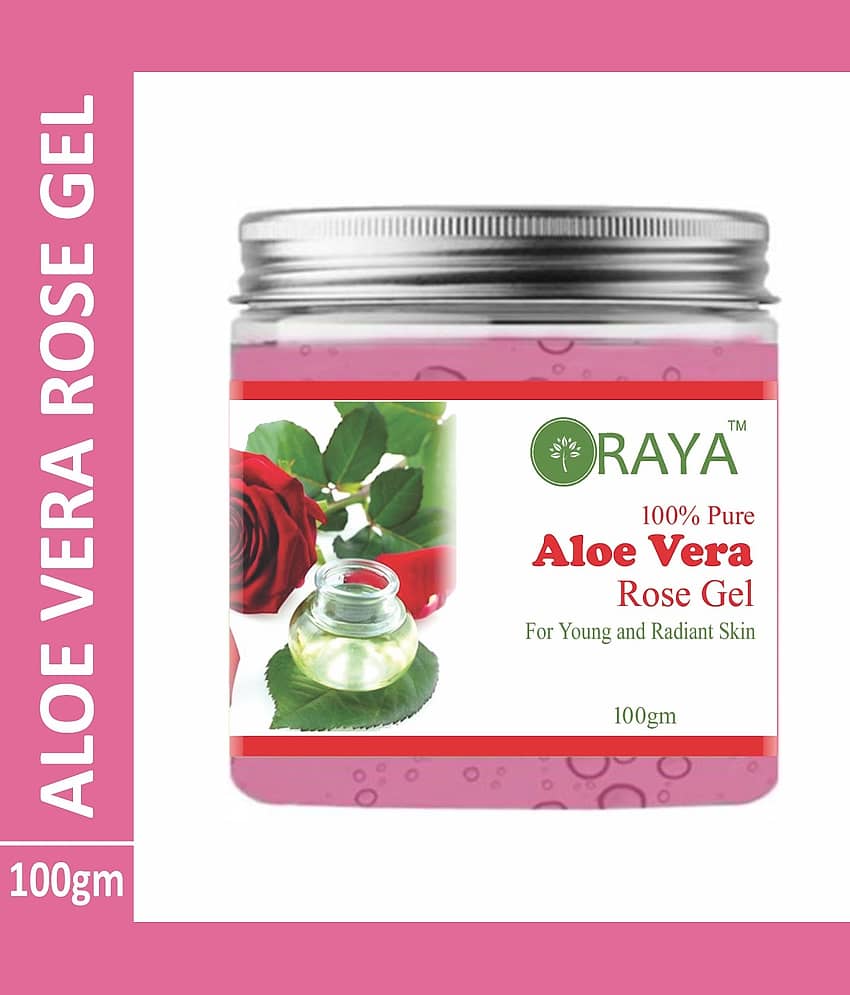 ORAYA 100% Pure Rose AloeVera Gel For Skin Whitening & Glowing Cleanser 120 mL