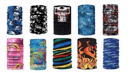 VOICI France Unisex face wrap Bandana Balaclava Headband Neckerchief Hair Band Headwraps Beanie Caps Black grey Color Polyviscose cycling Free Sizesize - Multicolor