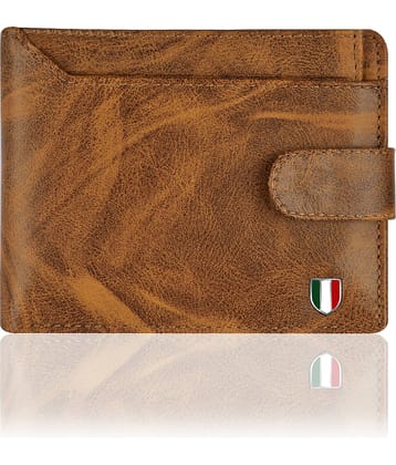 GIOVANNY Faux Leather Tan Casual Regular ATM Card Holder Wallet (Men's Purse)