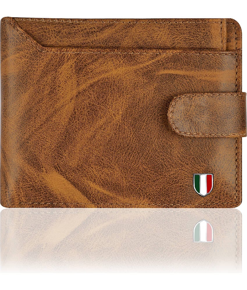 GIOVANNY Faux Leather Tan Casual Regular ATM Card Holder Wallet (Men's Purse)