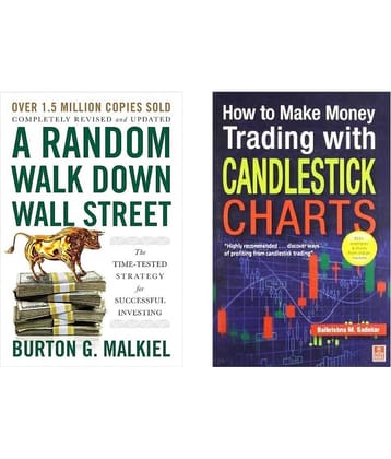 ( Combo Of 2 Books ) A Random Walk Down Wall Street & How to Make Money Trading with Candlestick Charts , English , Paperback