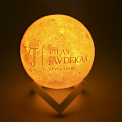 Customized 3 Color Moon Lamp with Stand (20 Cm) Ek5305