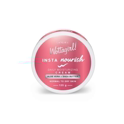 LAYER'R Wottagirl Insta Nourish Moisturizing Cream Non-Sticky & Fast Absorbing for All Skin Types (for Women - 125g)