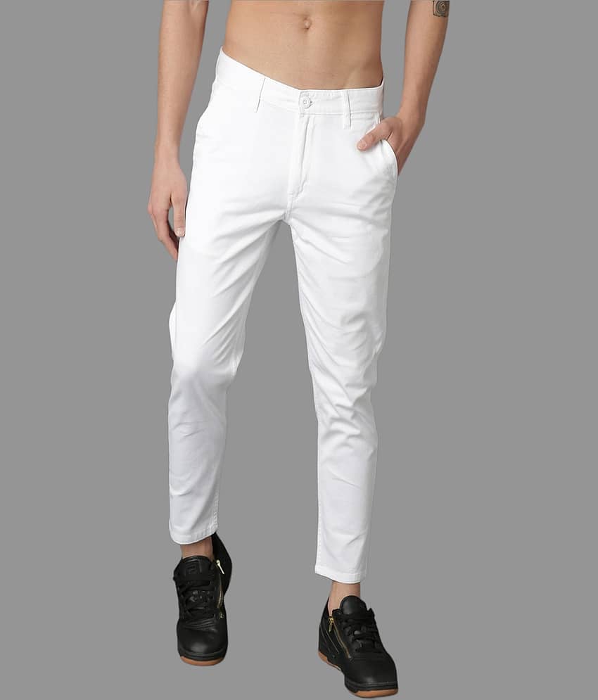 HALOGEN White Regular Chinos ( Pack of 1 )