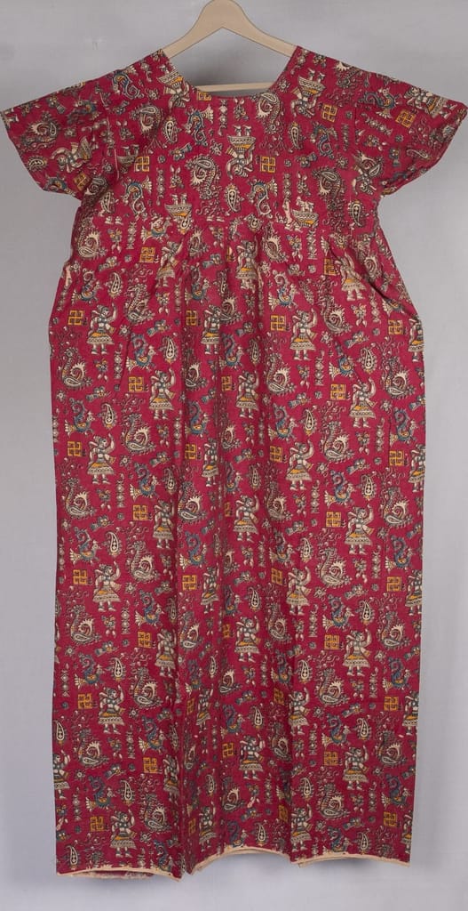 Red kalankari cotton printed crop top