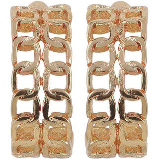 Chain Double Brass Material Loop Drop Hook Earrings for Women's Fashion Jewelry Earrings for Girls Women's - Golden