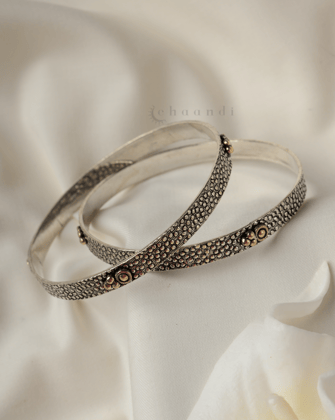 Gold Polish Silver Bangle CHB1122 (Pair)