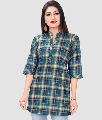 Meher Impex Women Checks Cotton Blend Shirt ( Green )