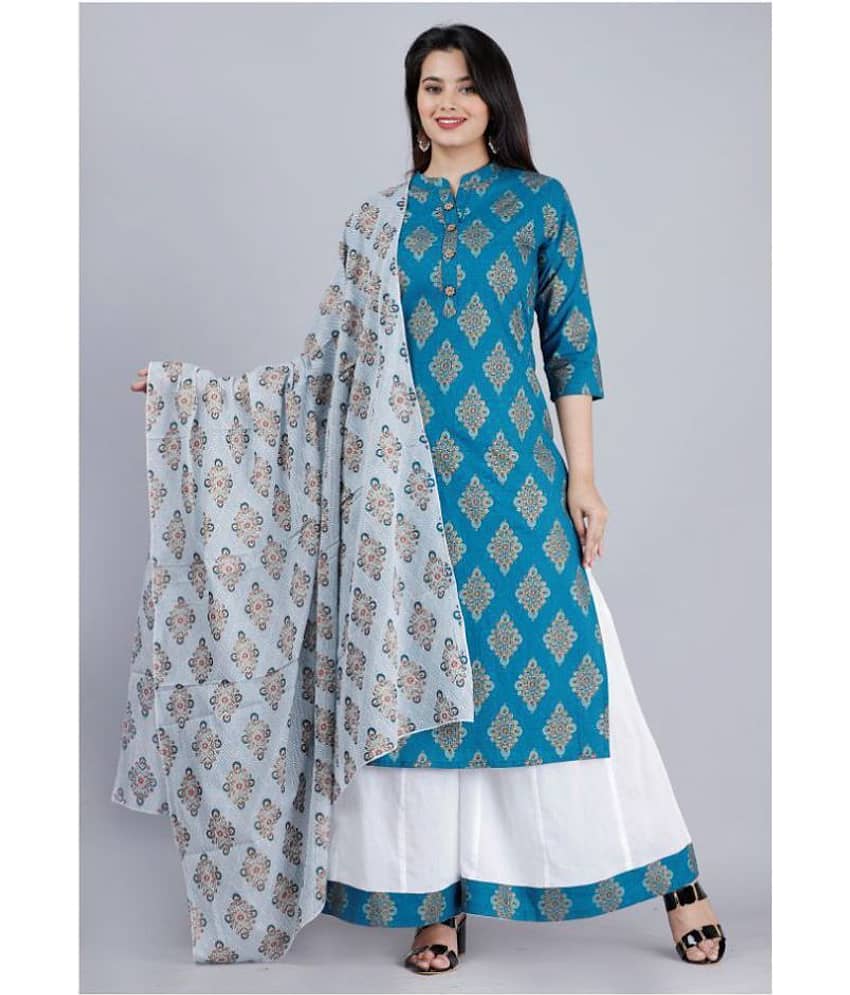 MAUKA Cotton Kurti With Sharara And Gharara - Stitched Suit Single
