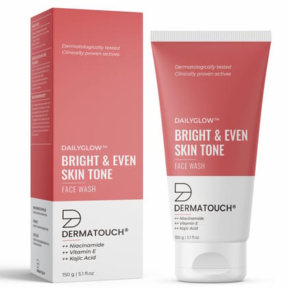 DERMATOUCH Bright & Even Tone Face Wash with Niacinamide, Vitamin E and Kojic Acid | Daily Gentle Face Wash For Tan, Pigmentation, Uneven Tone | 150g DERMATOUCH Bright & Even Tone Face Wash with Niacinamide, Vitamin E and Kojic Acid | Daily Gentle Face W