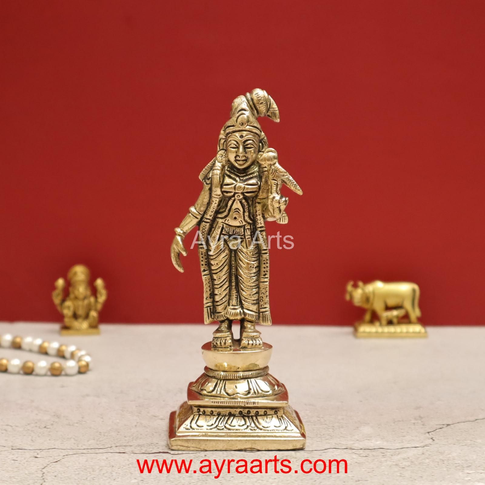 Divine Brass Superfine Goddess Andal Goda Devi Statue - 6 inch Height