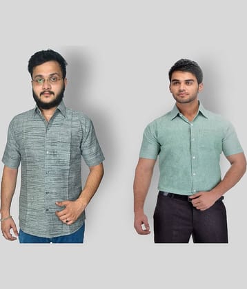 DESHBANDHU DBK 100% Cotton Regular Fit Half Sleeves Men's Formal Shirt - Multicolor ( Pack of 2 )