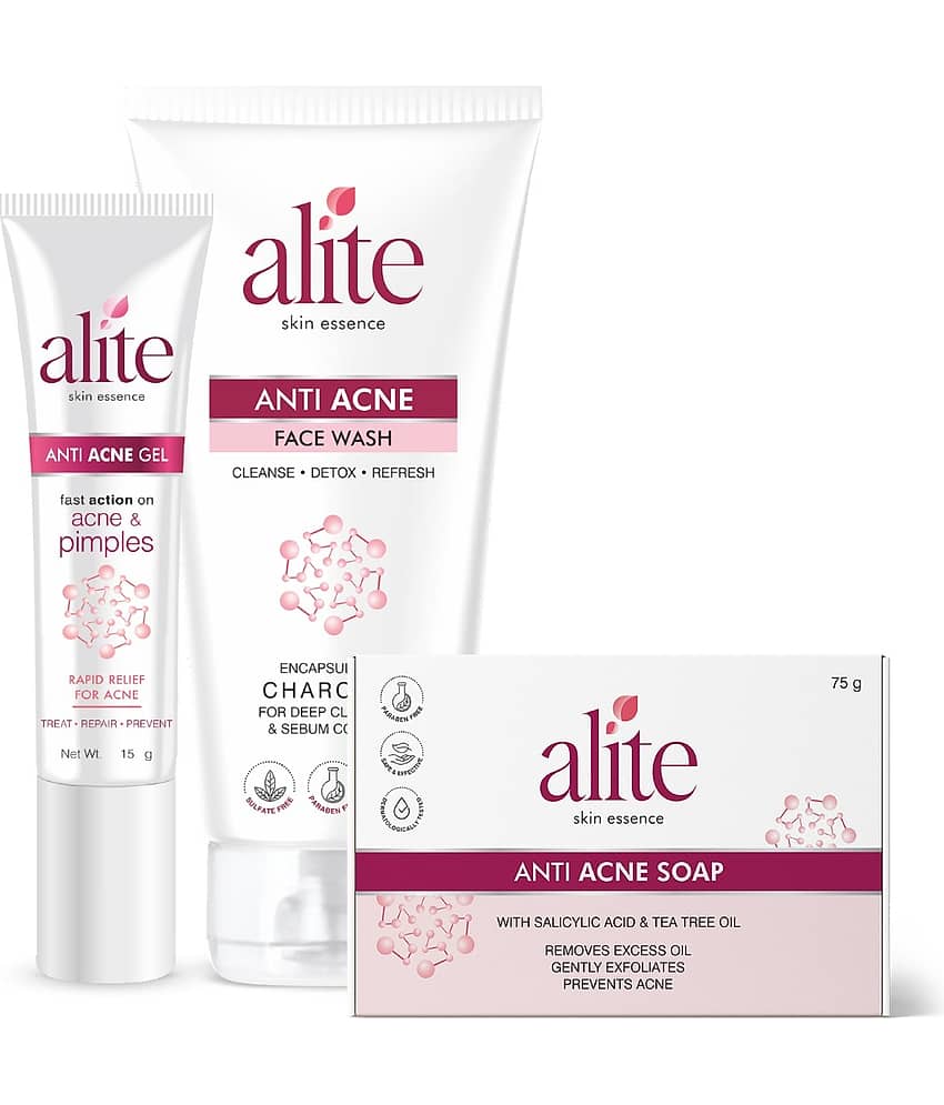 alite Anti Acne Charcoal Facewash 70g & Anti Acne Gel 15g & Anti acne soap 75g Combo Pack